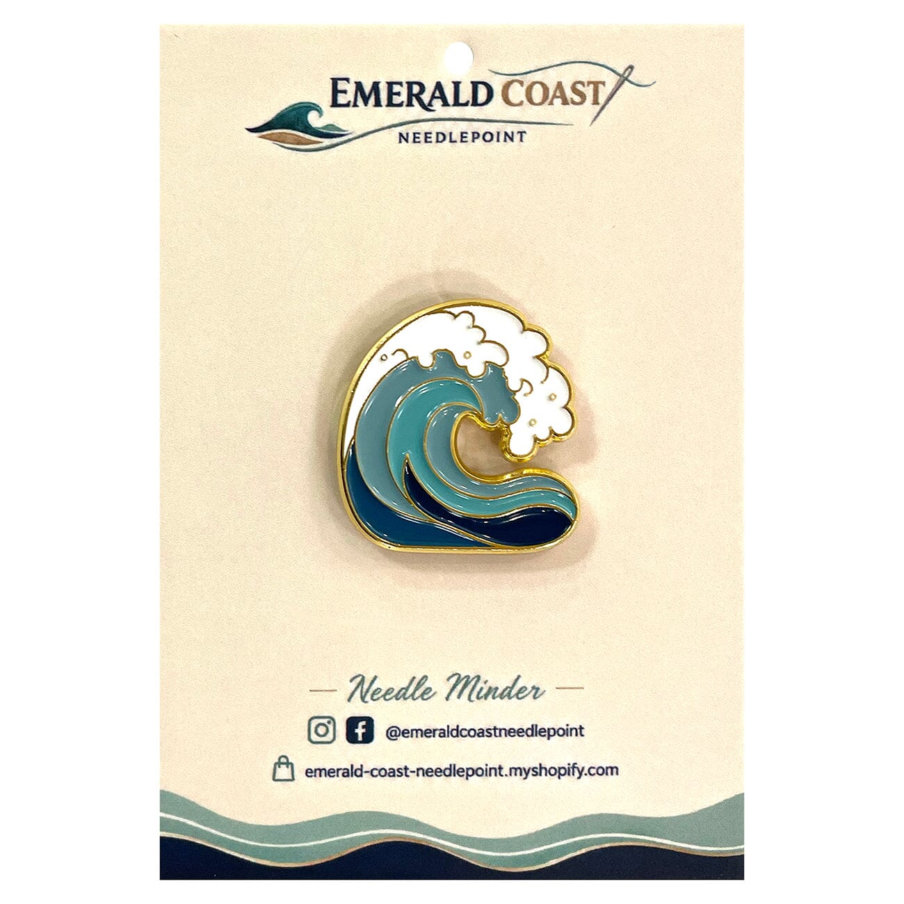 Emerald Coast Wave Needle Minder Accessories Emerald Coast Needlepoint - 1