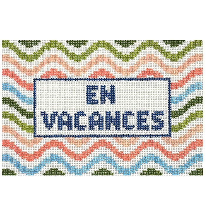 En Vacances Passport Insert Painted Canvas Goodpoint Needlepoint - 1