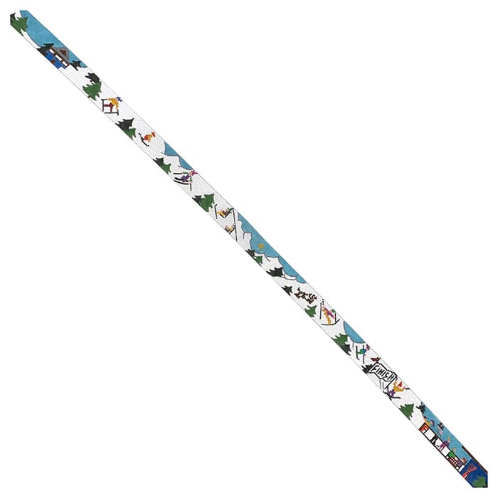 E.T. Ski Scene Winter Belt Painted Canvas The Meredith Collection - 1
