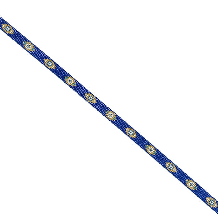 Evil Eye Double Wrap Bracelet Painted Canvas Anne Fisher Needlepoint LLC - 1