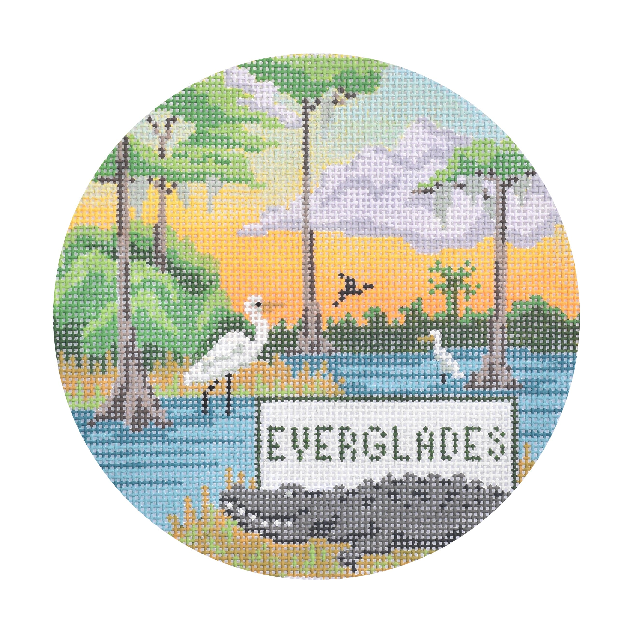 Explore America Everglades with Stitch Guide Painted Canvas Kirk & Bradley - 1