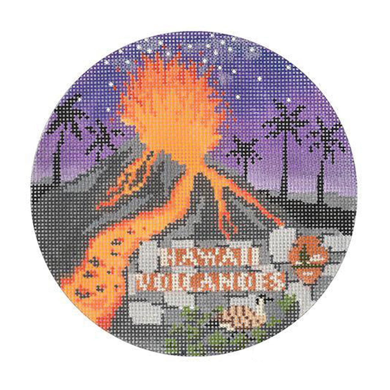 Explore America Hawaii Volcanoes with Stitch Guide Painted Canvas Kirk & Bradley - 1
