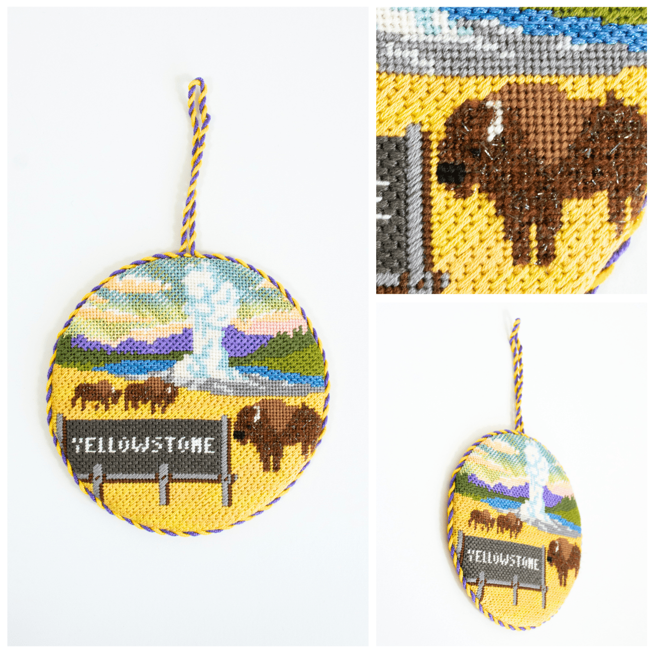 Explore America Yellowstone with Stitch Guide Painted Canvas Kirk & Bradley - 3