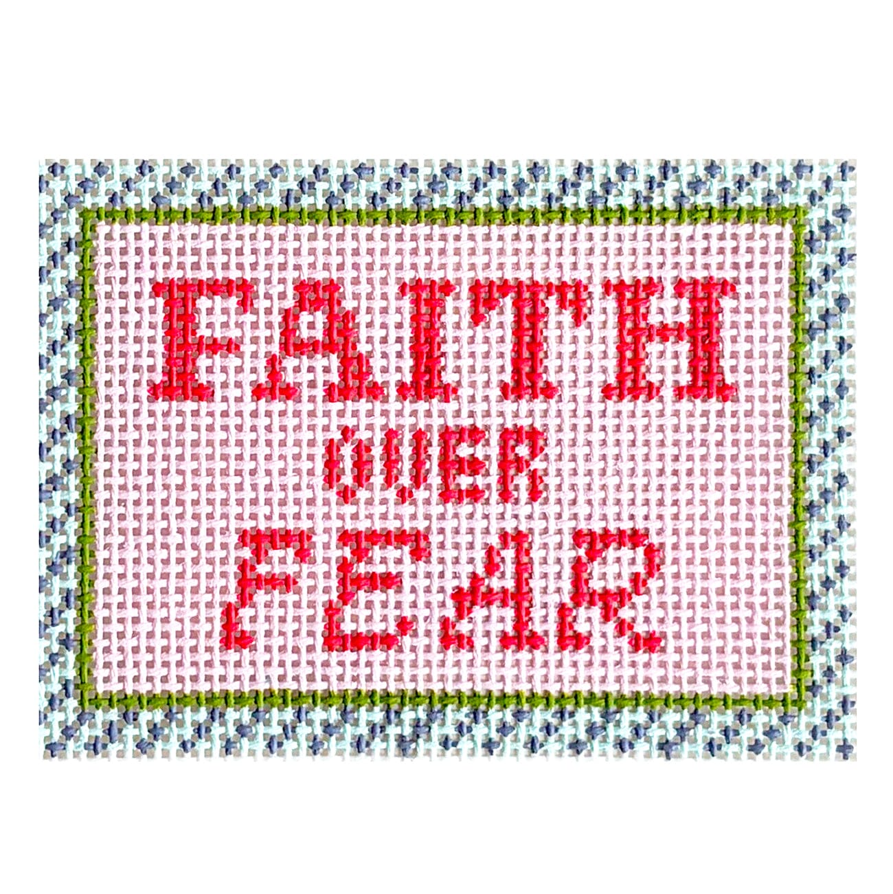Faith Over Fear Painted Canvas Atlantic Blue Canvas - 1