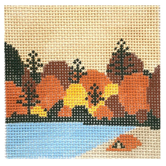 Fall Camping Painted Canvas Audrey Wu Designs 