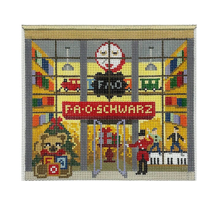 FAO Schwartz Store Front Painted Canvas The Gingham Stitchery - 1