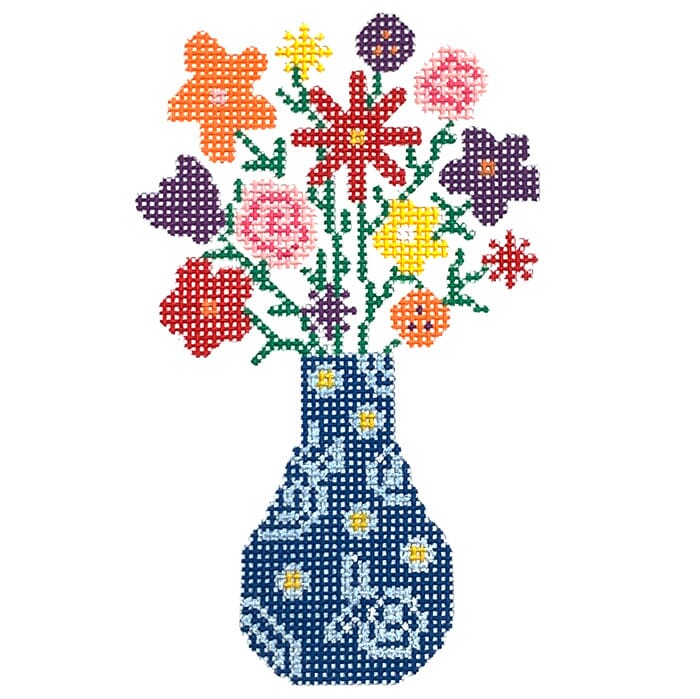Farmers Market Flowers Painted Canvas Stitch Rock Designs - 1