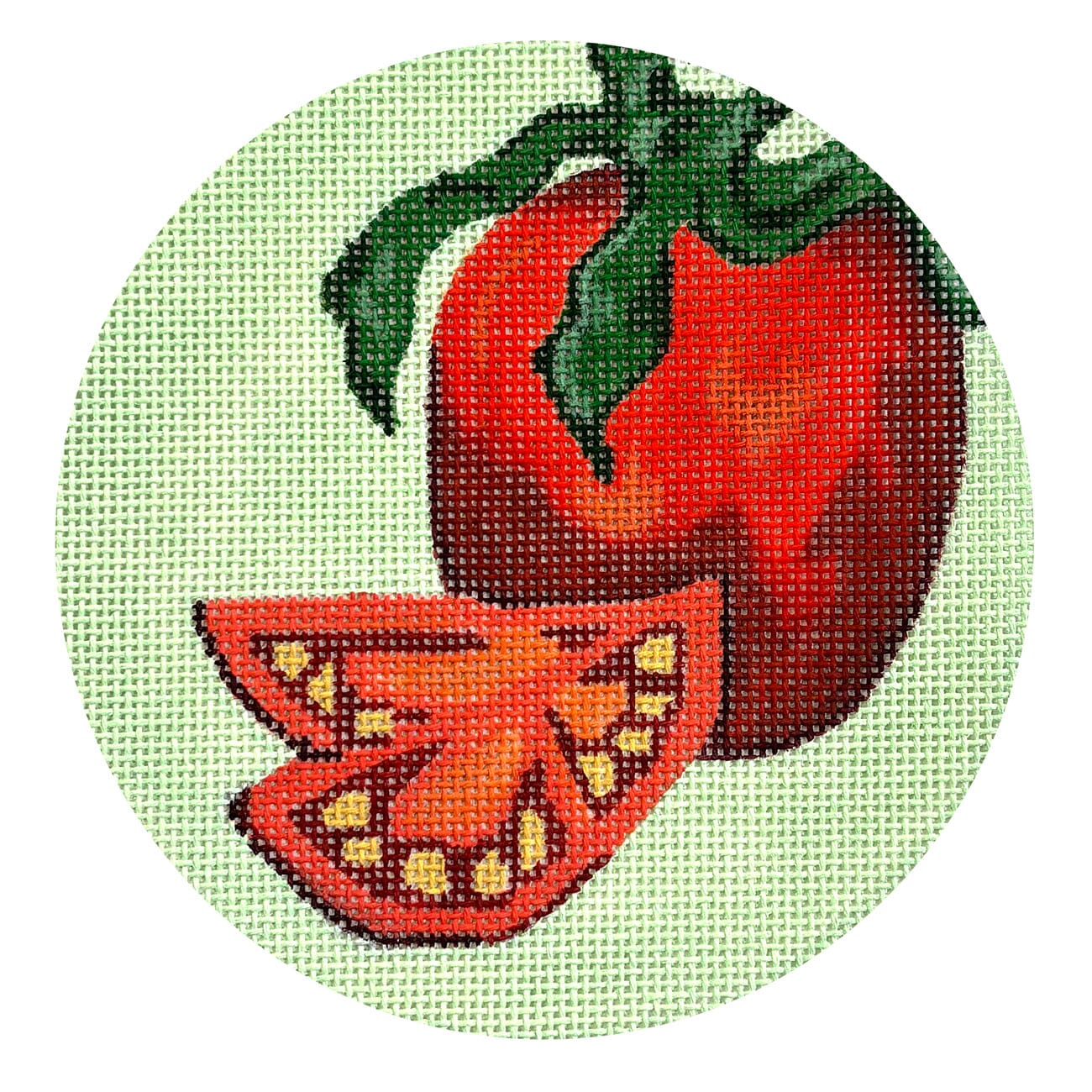 Farmers Market: Tomatoes Round Painted Canvas Atlantic Blue Canvas - 1