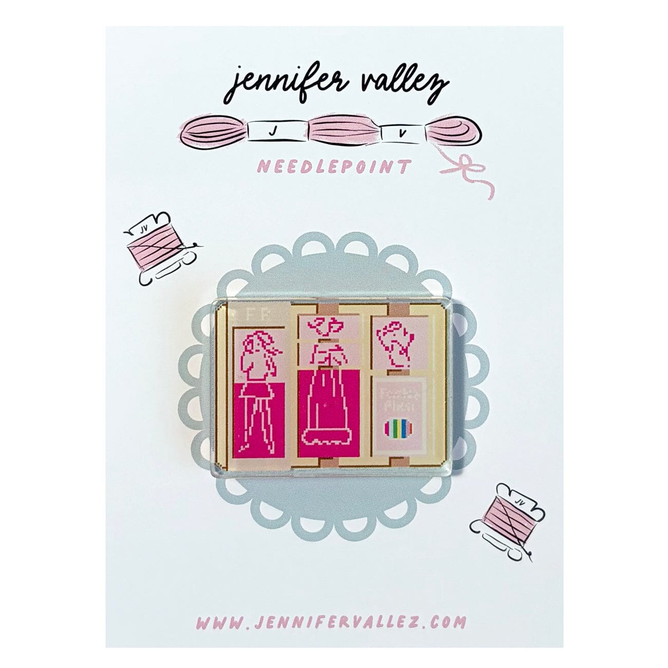 Fashion Plates Acrylic Needle Minder Accessories Jennifer Vallez Needlepoint - 1