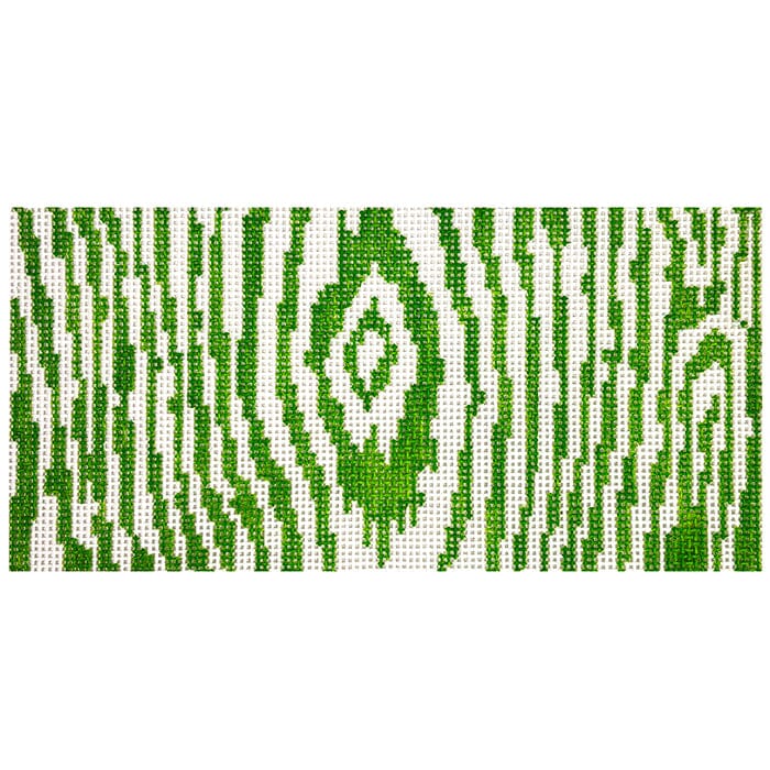 Faux Bois 3x6 Insert Green Painted Canvas The Gingham Stitchery - 1
