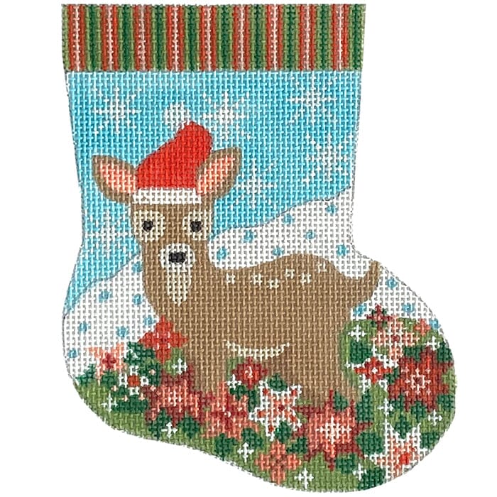 Fawn Mini Stocking Painted Canvas Danji Designs - 1