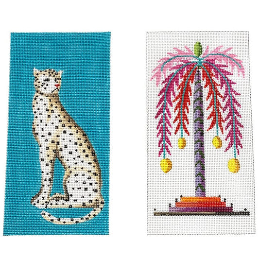 Feline and Tree Double Eyeglass Case Painted Canvas Colors of Praise 