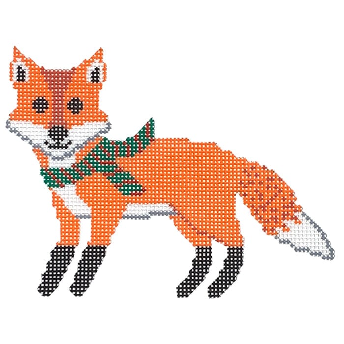 Felix the Fox Painted Canvas Stitch Rock Designs