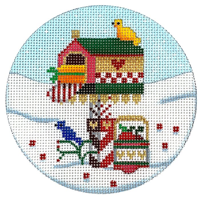 Festive Mailbox Ornament Painted Canvas Melissa Shirley Designs - 1
