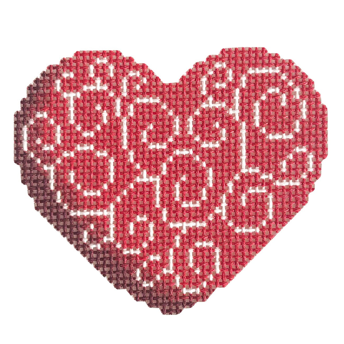Filigree Mini Heart Printed Canvas Two Sisters Needlepoint - 1
