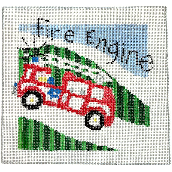 Fire Engine 8" Children's Collection Painted Canvas Jean Smith - 1
