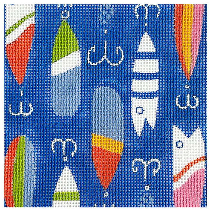 Fishing Lures 4x4 Painted Canvas All About Stitching/The Collection Design - 1