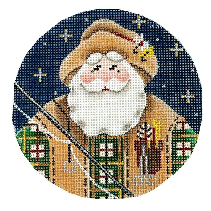 Fishing Santa Painted Canvas Rebecca Wood Designs - 1