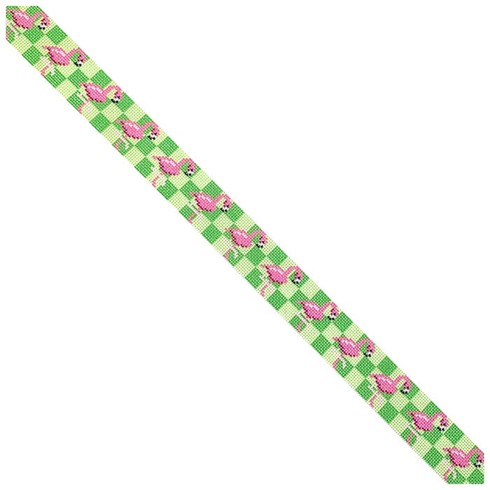 Flamingo Belt Printed Canvas Two Sisters Needlepoint - 1