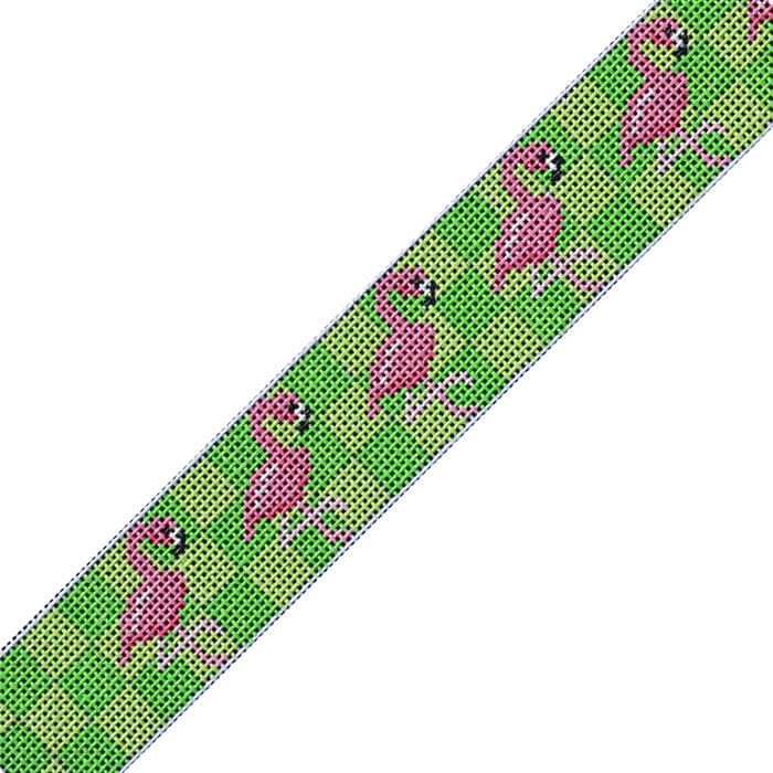 Flamingo Belt Printed Canvas Two Sisters Needlepoint