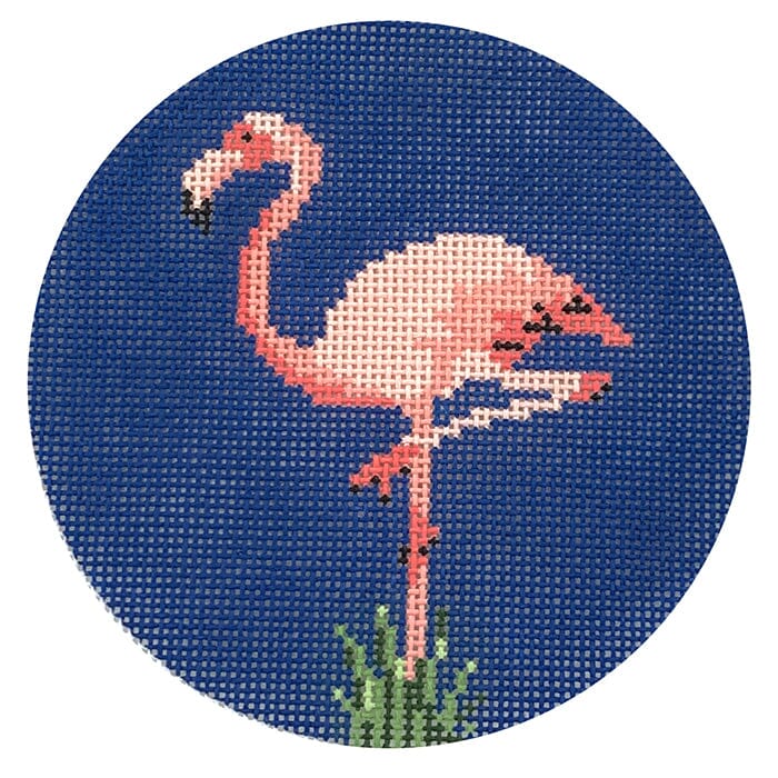 Flamingo Ornament Painted Canvas Danji Designs