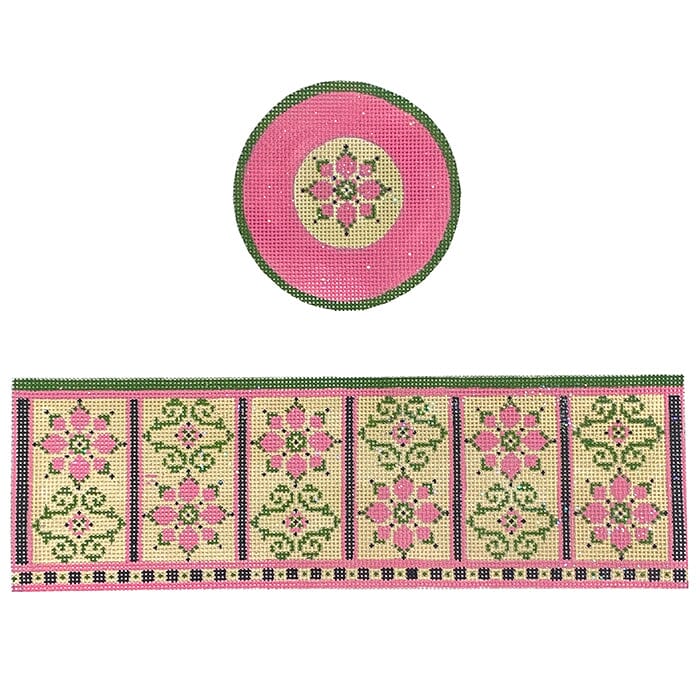 Floral Hinged Box with Hardware Painted Canvas Funda Scully - 1