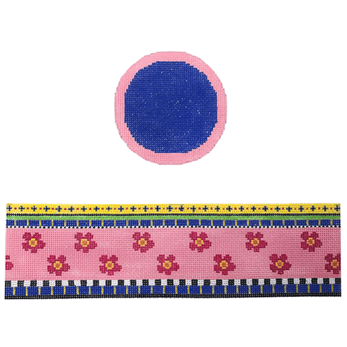 Floral Pink hinged box with hardware Painted Canvas Funda Scully - 1