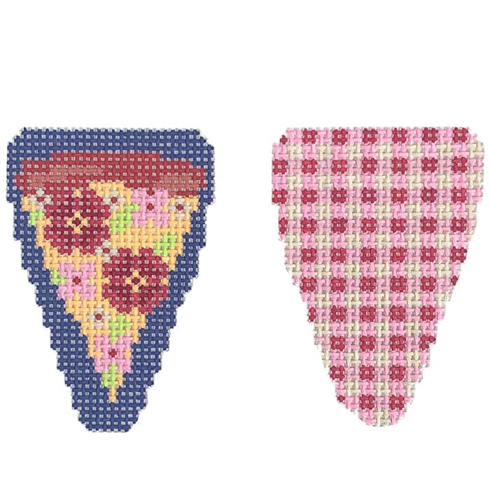 Floral Pizza Scissor Case Painted Canvas Atlantic Blue Canvas - 1