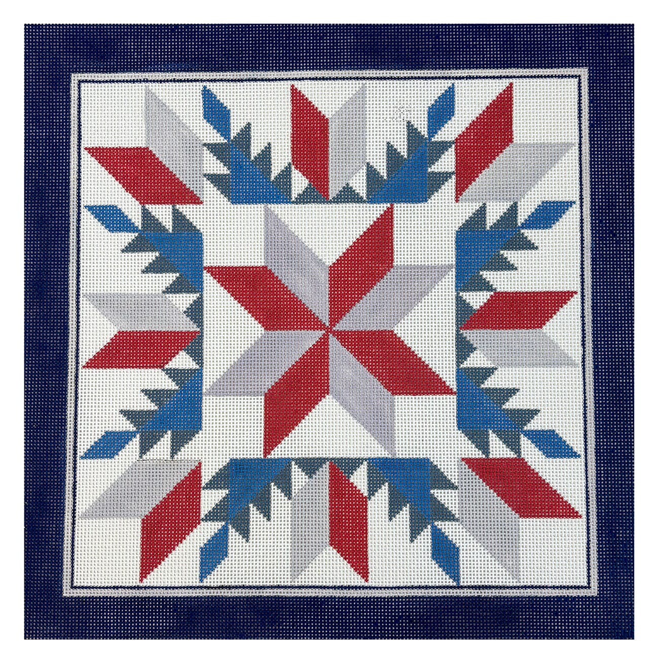 Floral Star, 14x14 Quilt Painted Canvas Susan Roberts Needlepoint Designs Inc. - 1