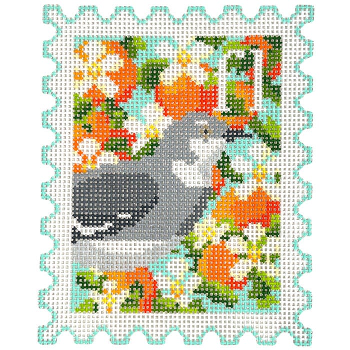 Florida State Bird & Flower Stamp Painted Canvas Wipstitch Needleworks - 1
