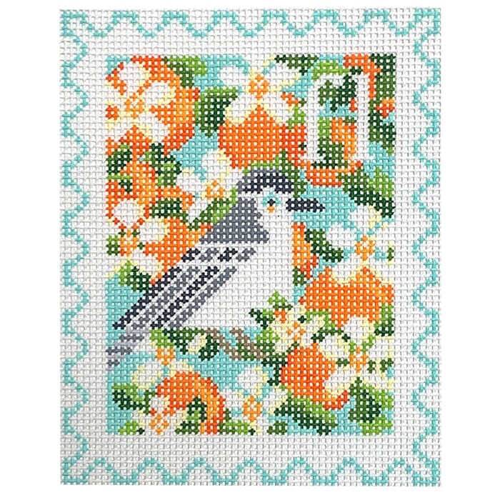 Florida State Bird & Flower Stamp w/Stitch Guide Painted Canvas Wipstitch Needleworks