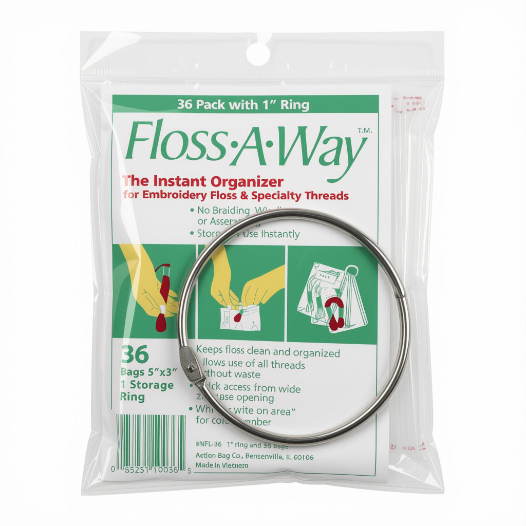 Floss-A-Way Thread Organizer Bags, 36 w/Ring - 1