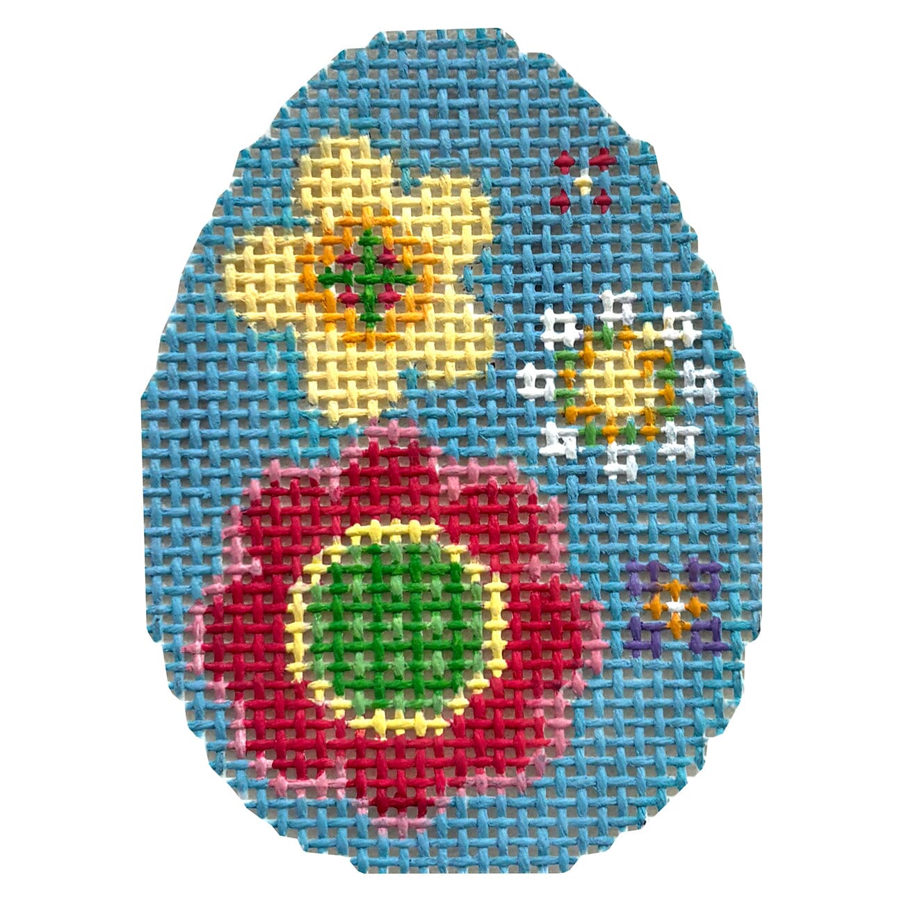 Flower Pops, Small Egg Painted Canvas Susan Roberts Needlepoint Designs Inc. - 1