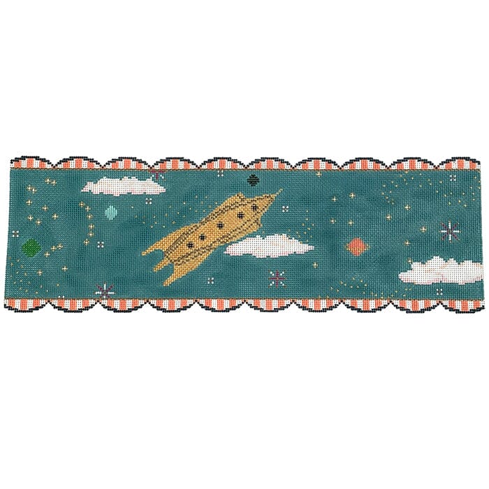 Fly Me to the Moon Painted Canvas The Plum Stitchery - 1