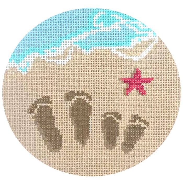 Footprints in the Sand Painted Canvas Atlantic Blue Canvas - 1