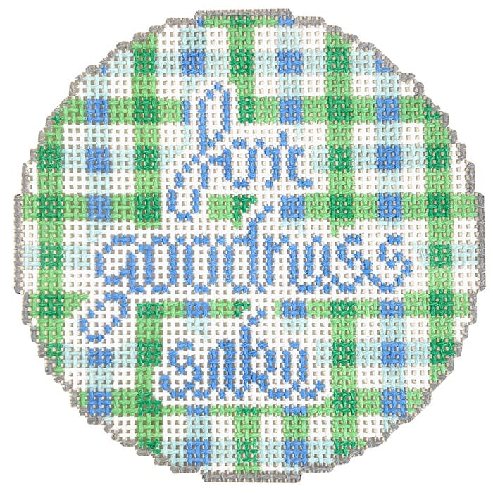 For Goodness Sake Round Painted Canvas KCN Designers - 1