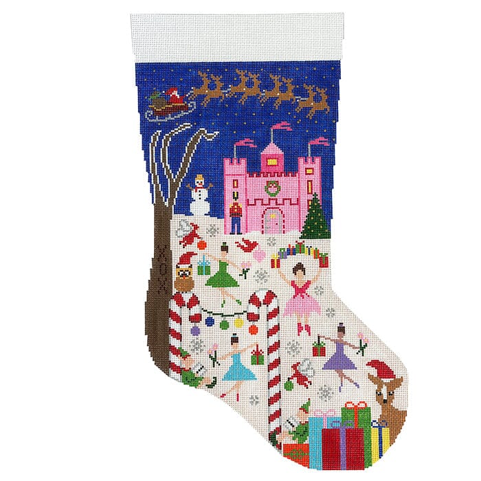 Forest Fairies Xmas Stocking Painted Canvas Doolittle Stitchery - 1