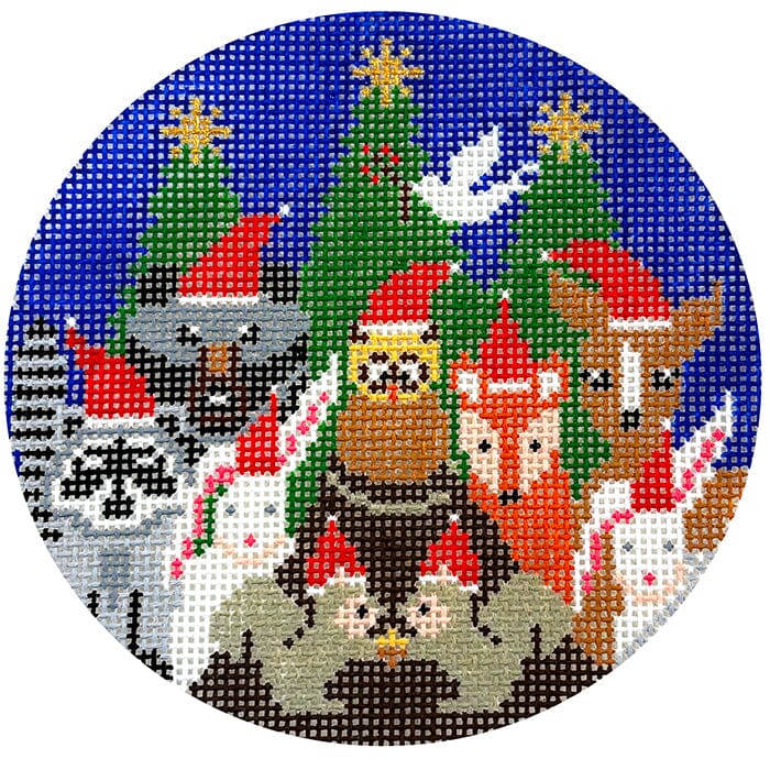Forest Friends Ornament Painted Canvas Doolittle Stitchery - 1
