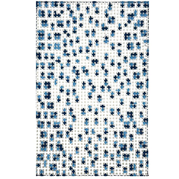 French Dots 2x3 Luggage Tag Blue Painted Canvas The Gingham Stitchery - 1
