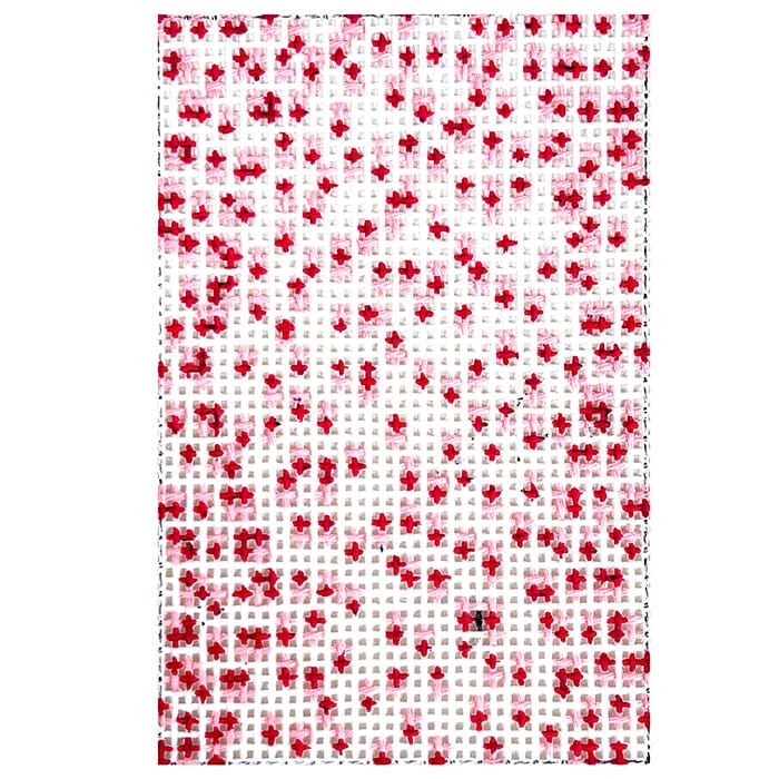 French Dots 2x3 Luggage Tag Pink Painted Canvas The Gingham Stitchery - 1