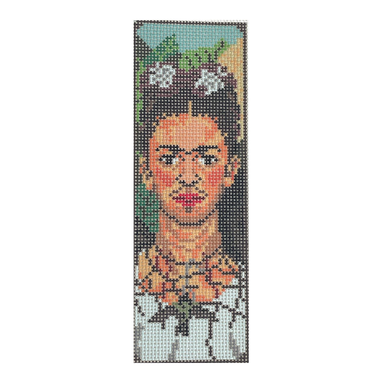 Frida Kahlo Bookmark Painted Canvas Atlantic Blue Canvas - 1