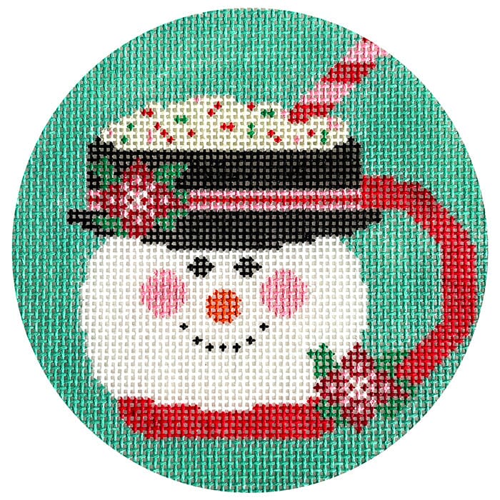 Frosty Mug Round Painted Canvas Wipstitch Needleworks