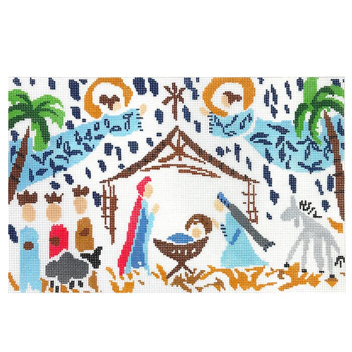 Full Nativity 2 Painted Canvas Walker's Needlepoint - 1