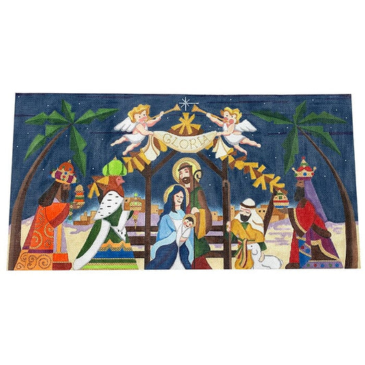 Full Nativity Scene Painted Canvas Raymond Crawford Designs 