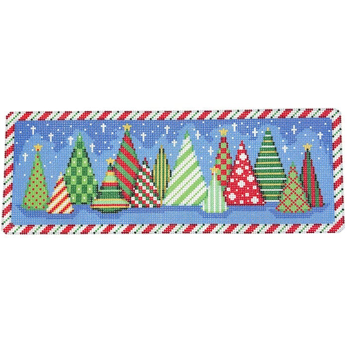 Funky Forest Bolster Pillow Printed Canvas Two Sisters Needlepoint