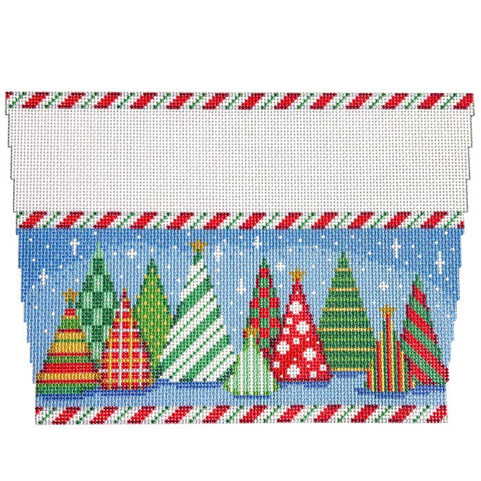 Funky Forest II Stocking Cuff Printed Canvas Two Sisters Needlepoint - 1
