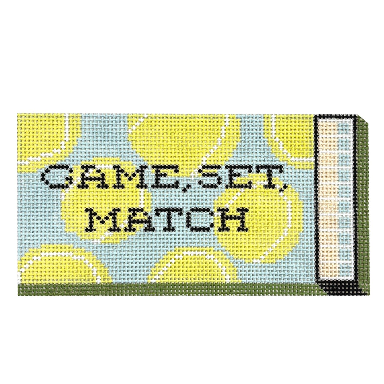 Game, Set, Match Tennis Matchbook Ornament, ABC + Spruce Street Painted Canvas Atlantic Blue Canvas - 1