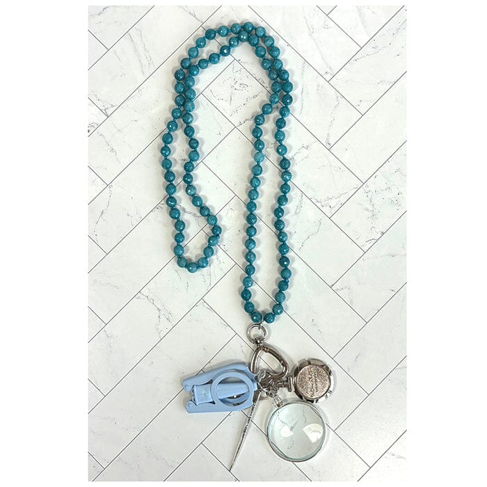 Gemstone Chatelaine Necklace - Atlantis Accessories Victoria Whitson Needlepoint