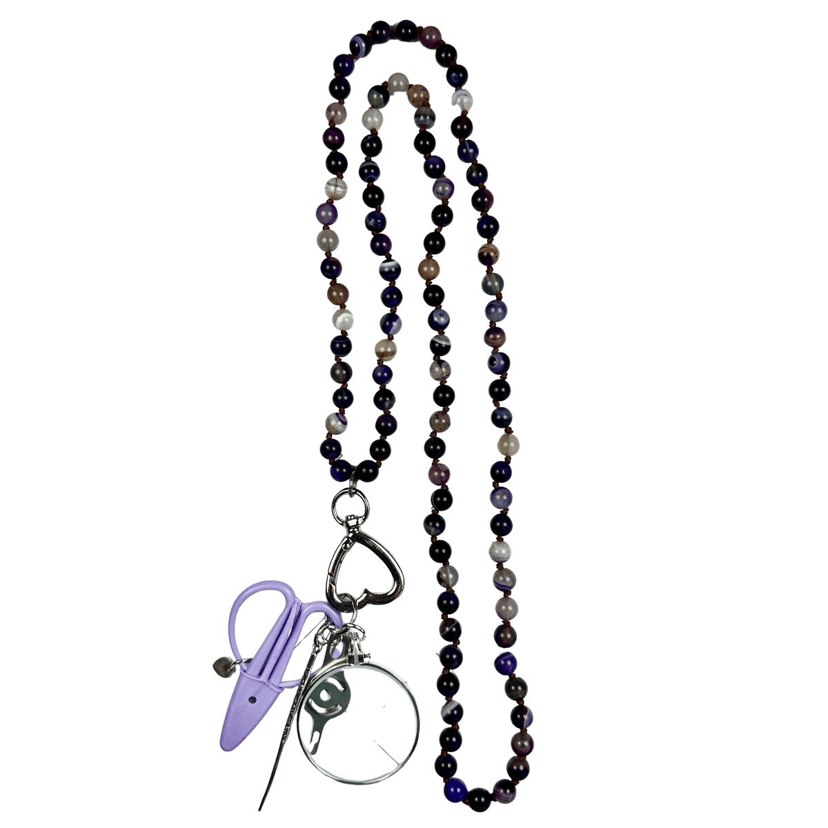 Gemstone Chatelaine Necklace Multi Purple Accessories Victoria Whitson Needlepoint - 1
