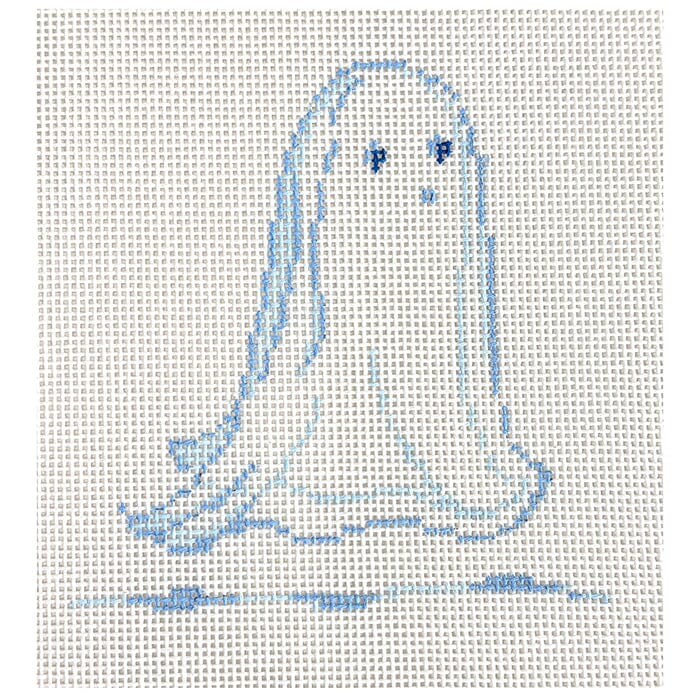 Ghost 1 Boo & White Collection Painted Canvas The Plum Stitchery - 1